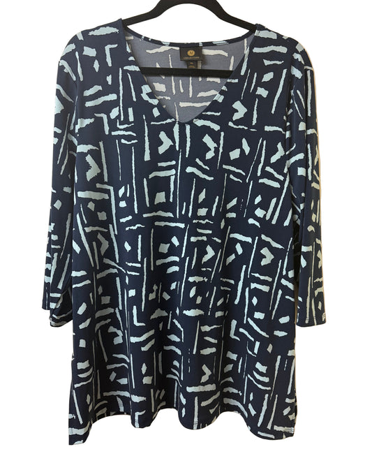 JM Collection Geo Print Tunic Top Petite XL |Preowned