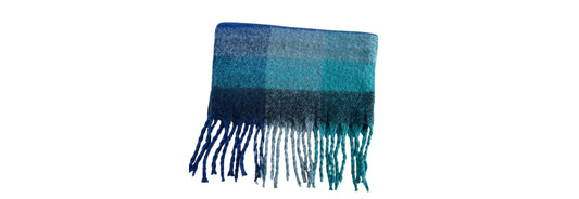 Just Jamie Scarf Multi Blue Wide Stripes