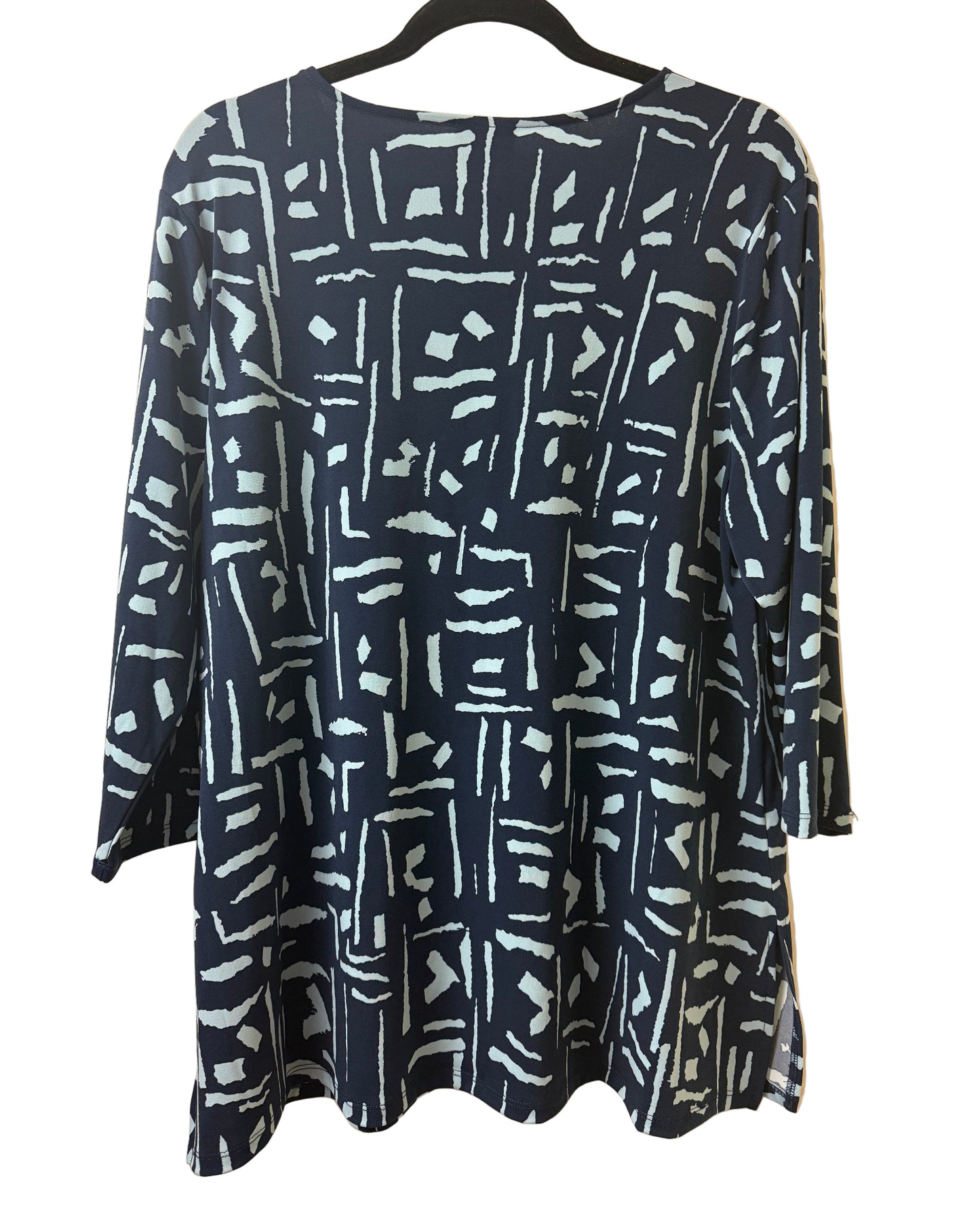 JM Collection Geo Print Tunic Top Petite XL |Preowned