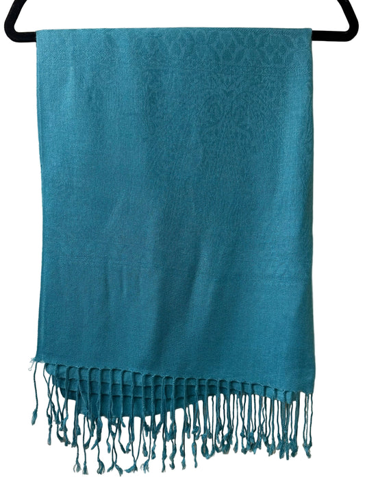 Pashmina Aqua Shawl OS |Preowned