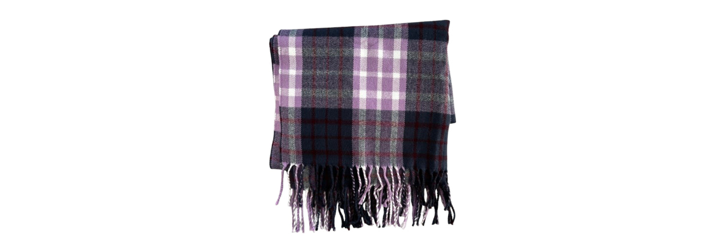 J Crew Scarf Plaid  Purple and White