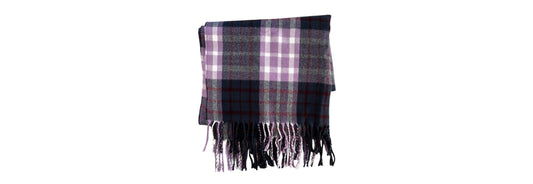 J Crew Scarf Plaid  Purple and White