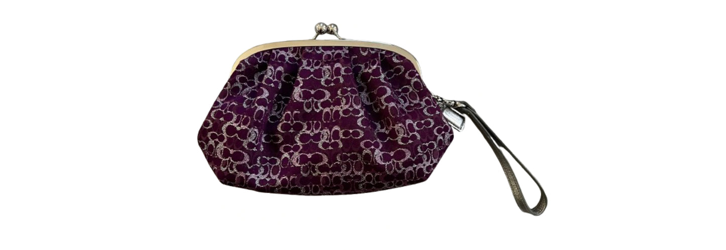 Coach Wristlet Purple Metallic