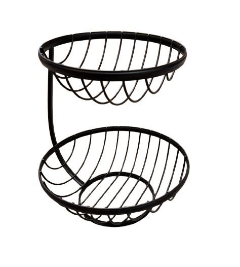 Black Metal 2-tiered Basket | Preowned
