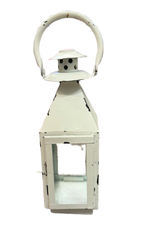 Decorative Lantern Distressed White | Preowned