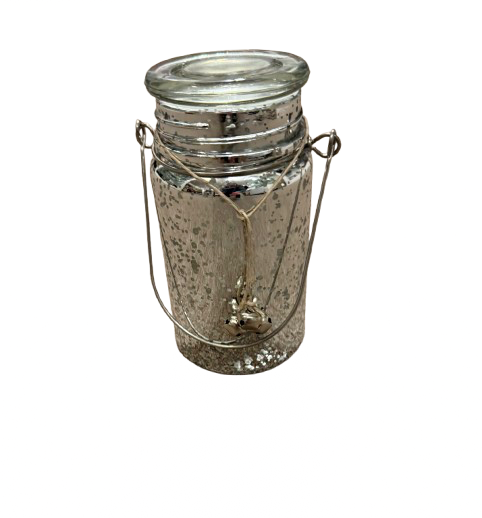 Silver Mercury Mason Jar with Bells | Preowned