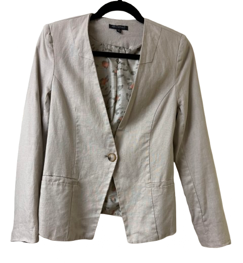 For Cynthia Beige Linen Jacket - Small | Preowned