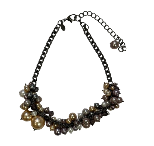 Chunky Faux Pearl Cluster Necklace | Preowned