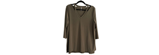 Last Tango Top V Neck Olive - X Large