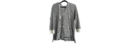 Top with Hood Black and White Stripes