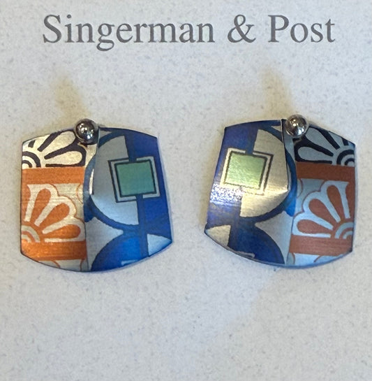 Singerman & Post Handmade Multi Color Post Earrings | Preowned