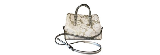 Kate Spade Satchel Silver with White Floral