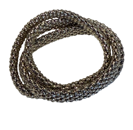 Silver Tone Mesh Bracelets Set of Three | Preowned