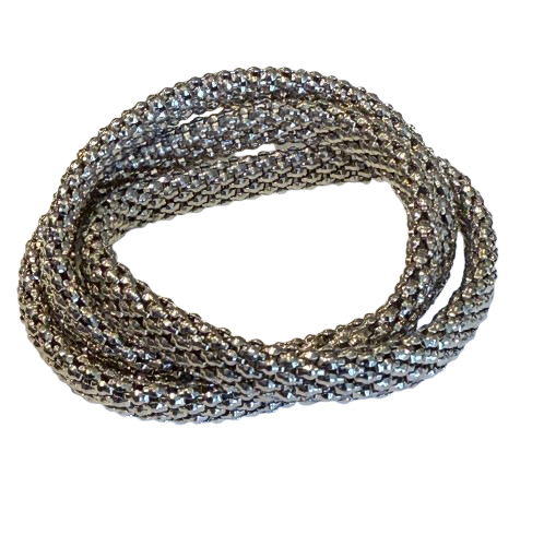 Silver Tone Mesh Bracelets Set of Three | Preowned