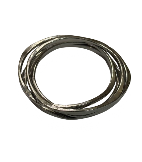 Silver Tone Bangle Bracelets Set of Four | Preowned