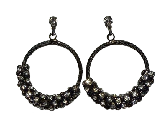 Oxidized Black Crystal Dandle Earrings | Preowned