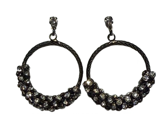 Oxidized Black Crystal Dandle Earrings | Preowned