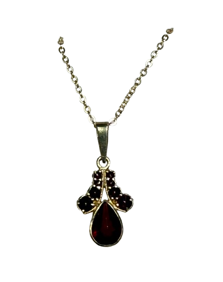 Necklace Garnet Teardrop | Preowned