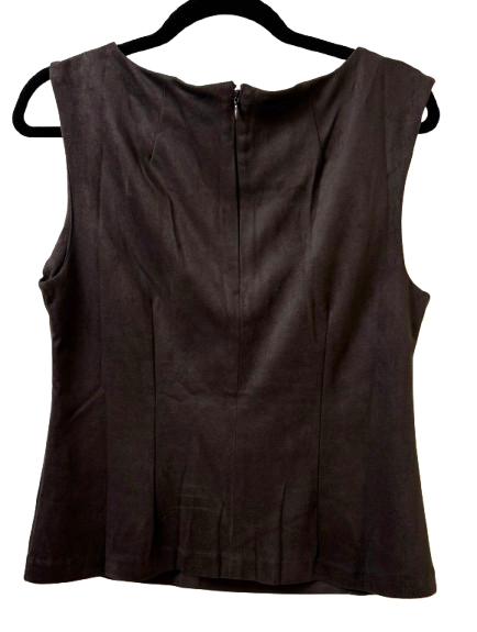 Banana Republic Dark Brown Faux Suede Sleeveless Top  - SM | Preowned