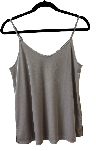 Ann Taylor Velvet Silver Gray Cami Small New with Tags |Preowned