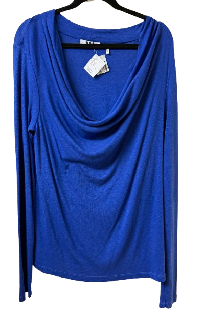 Three Dots Blue Cowl Neck Top Large | New with Tags