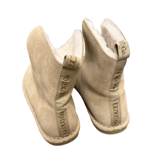 Australia Luxe Collective Pull-On Booties Natural Suede Sheepskin Lining SZ 8 | Preowned