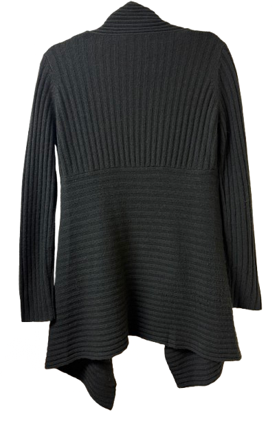 Rib Drape Cashmere & Wool-Blend Cardigan Forest Green Small| Preowned