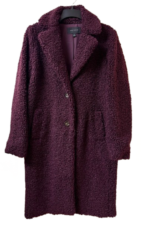 Ann Taylor Eggplant Boucle Coat - X Small | Preowned