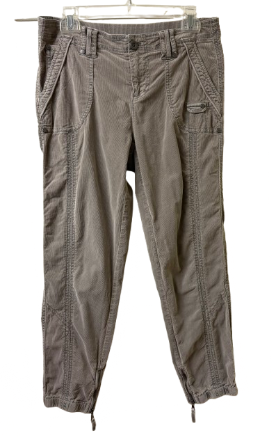 Anthropologie Marrakech Tan Corduroy Cargo Pants with Zip Ankle Small | Preowned