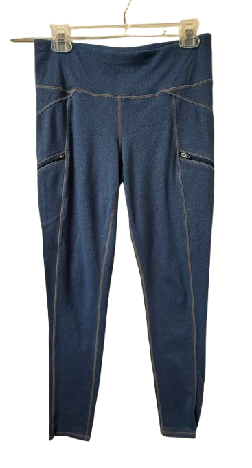 Athleta Blue Fabletics Leggings with Zip Pockets Medium | Preowned