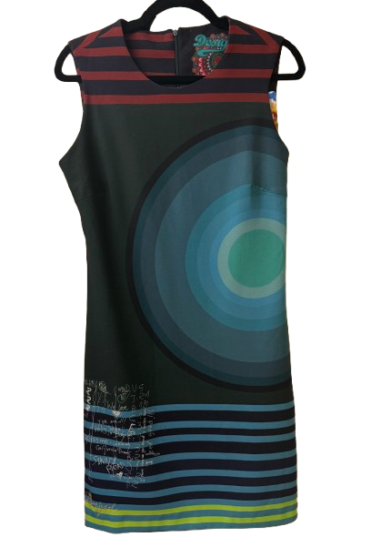 Desigual Multi Print Dress SZ 6 | Preowned