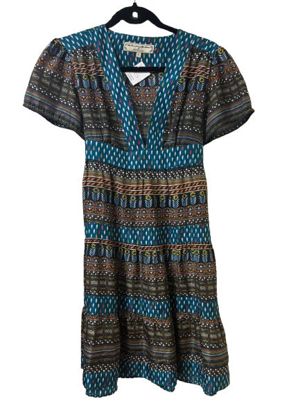 Anthropologie V Neck Multi Print Dress - SZ 6 | Preowned