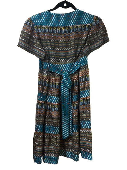 Anthropologie V Neck Multi Print Dress - SZ 6 | Preowned