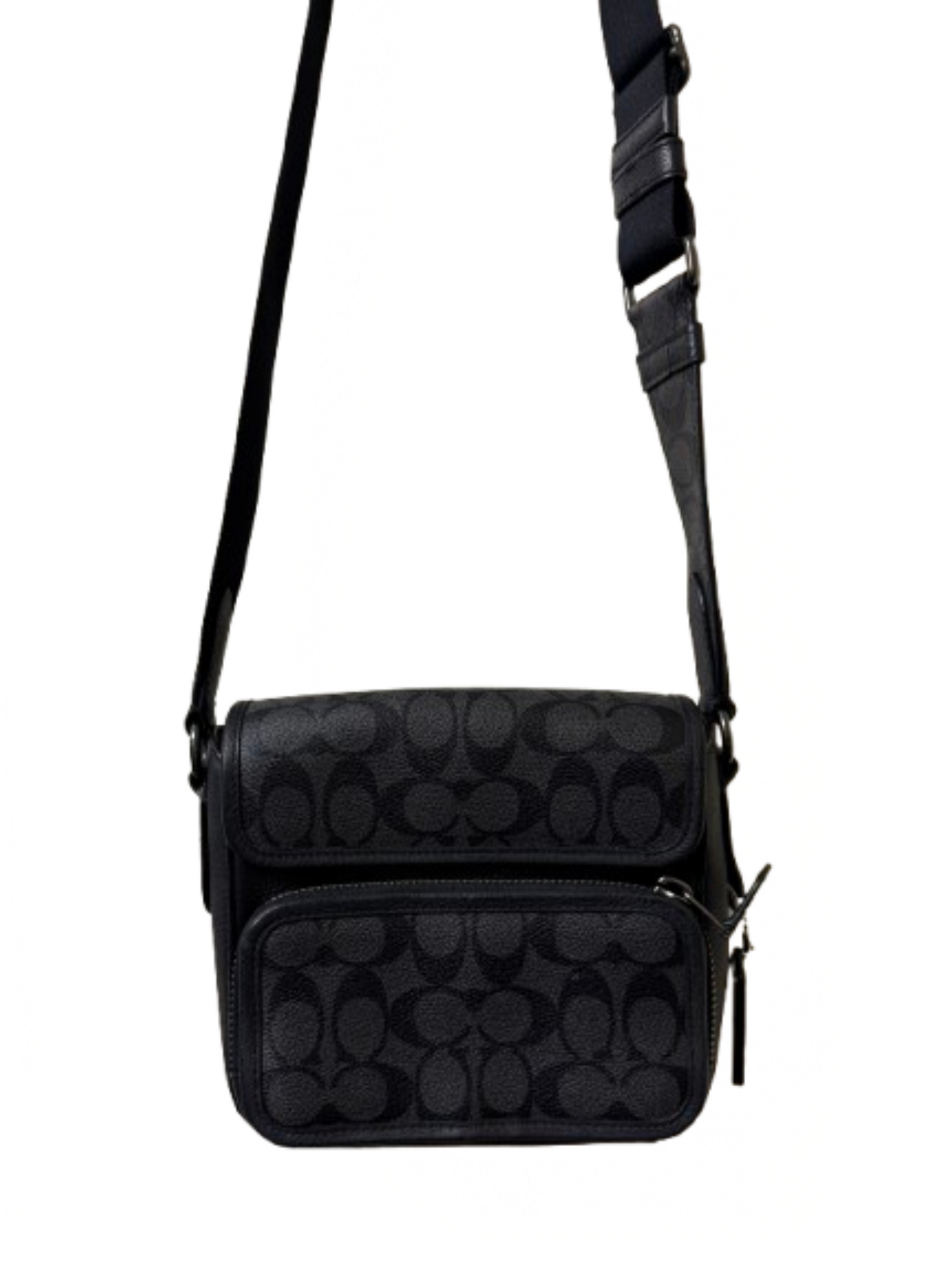 Coach Black Signature Logo Crossbody Bag | Preowned