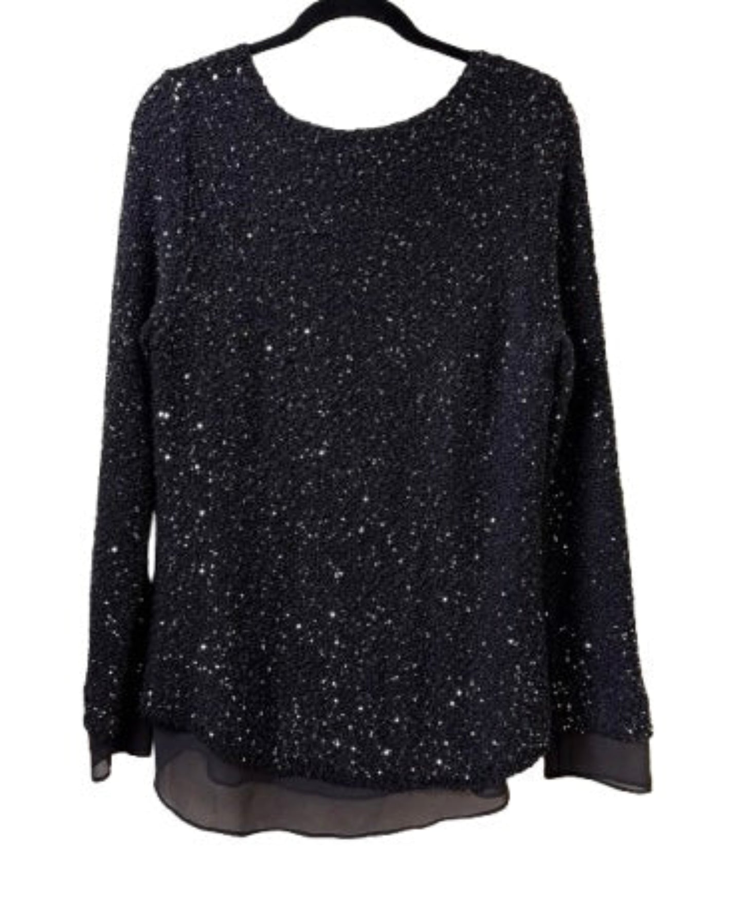 Soft Surroundings Gray Sequins Sweater - Medium | Preowned