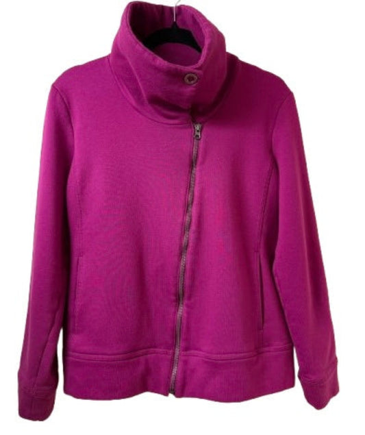 Talbots Fuchsia Zip Up Sweatshirt - Medium | Preowned