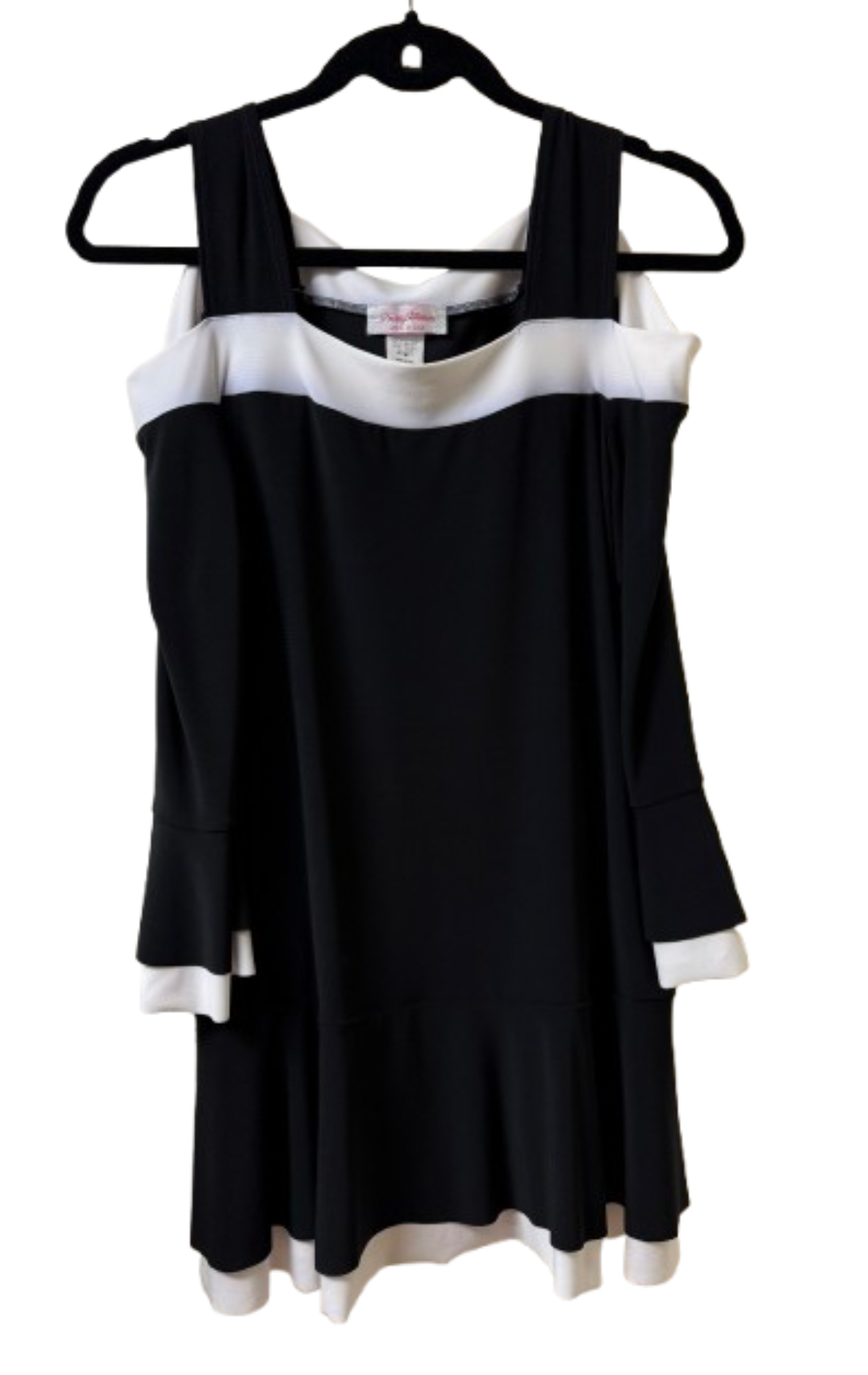 Pretty Woman Black Top with White Cold Shoulder - Medium | Preowned