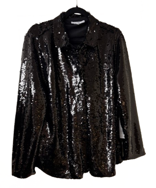 Chico's Black Sequined Jacket SZ 12-14 | New with Tags