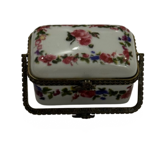 Small Floral Ceramic Jewelry Box | Preowned