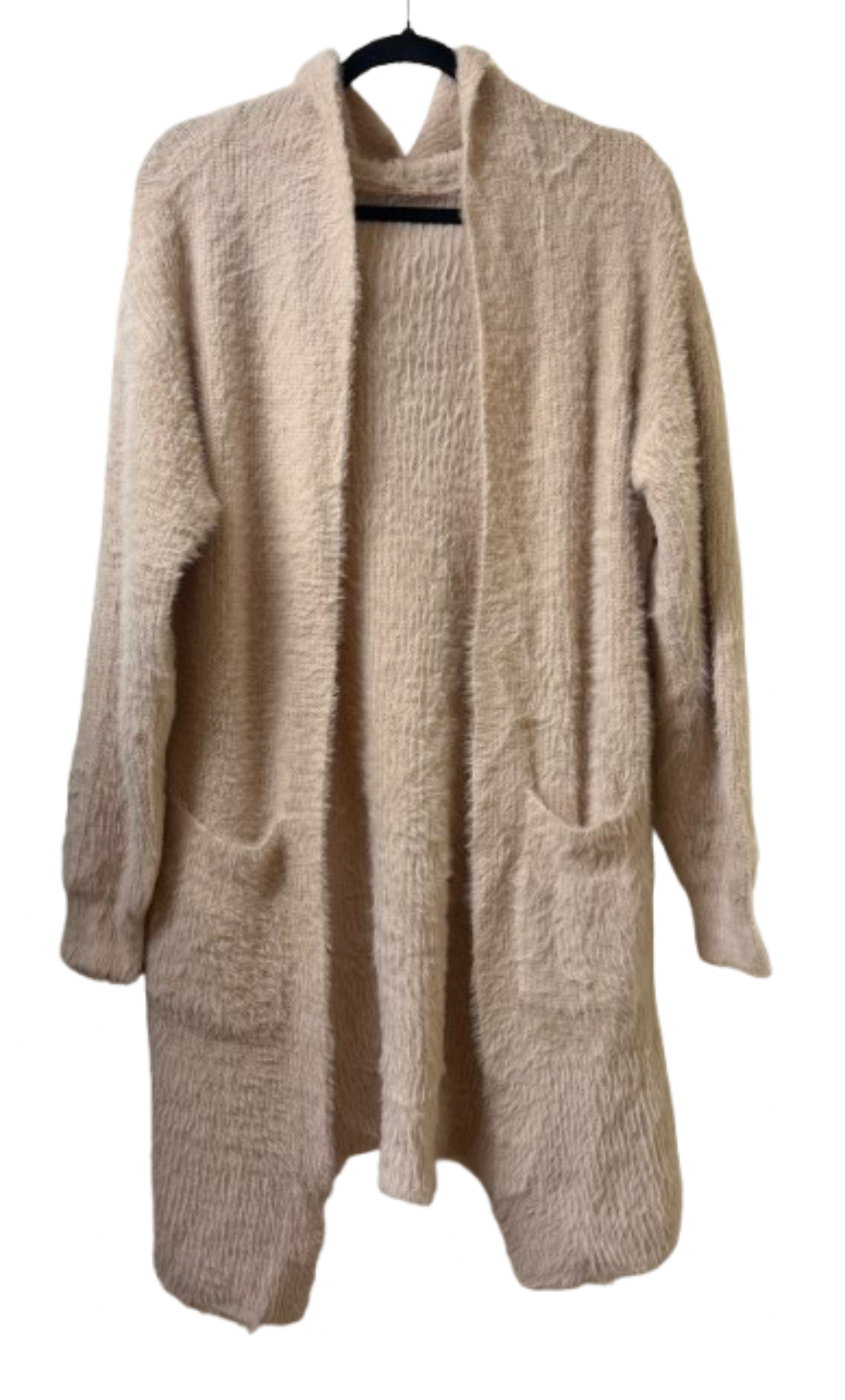 Ivory Cardigan Sweater with Hood - One Size