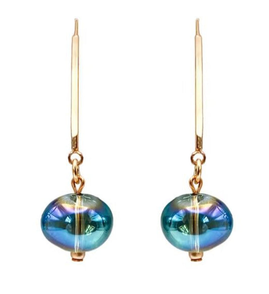 Earrings:  Jelly Drops - Black Bead Asst | Fishhook