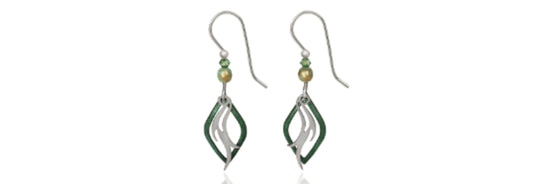 Earrings Silver Flame in Open Diamond- Silver Forest