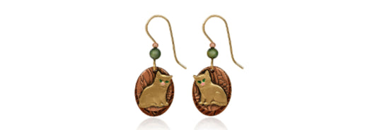 Earrings Pretty Kitty on Ovals- Silver Forest