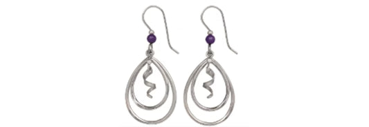 Earrings Silver Nested Open Teardrops- Silver Forest