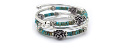 Laguna Spiral Bangle Bracelet Turquoise Magnest