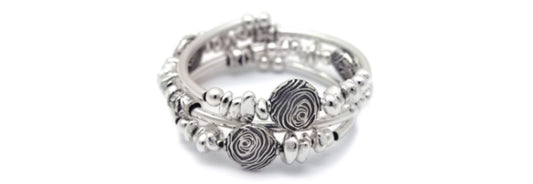 Whirl Spiral Bangle Bracelet Swirl Silver Nuggets