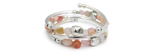 Peregrine Spiral Bangle Bracelet White Luster Glass