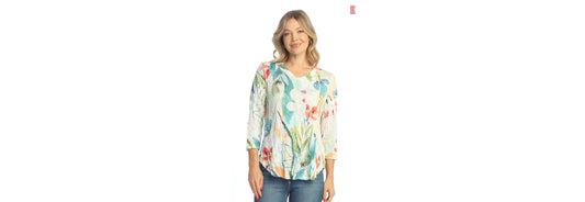 Lemonade Burnout Crushed V-neck Top