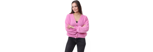 Mohair Mix Cardigan - Pale Pink | O/S