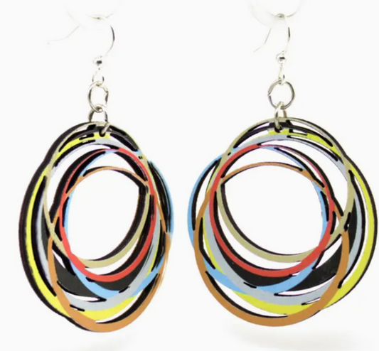 Wooden Earrings Circle Array